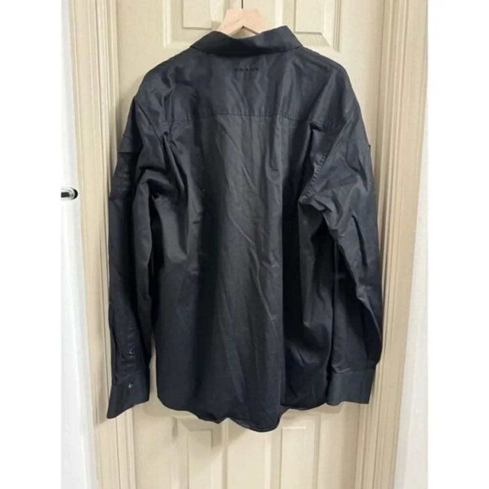 Coogi Luxe Shirt Men's‎ XXL/2XL White/Black Cuff Long Sleeve Button Down Shirt